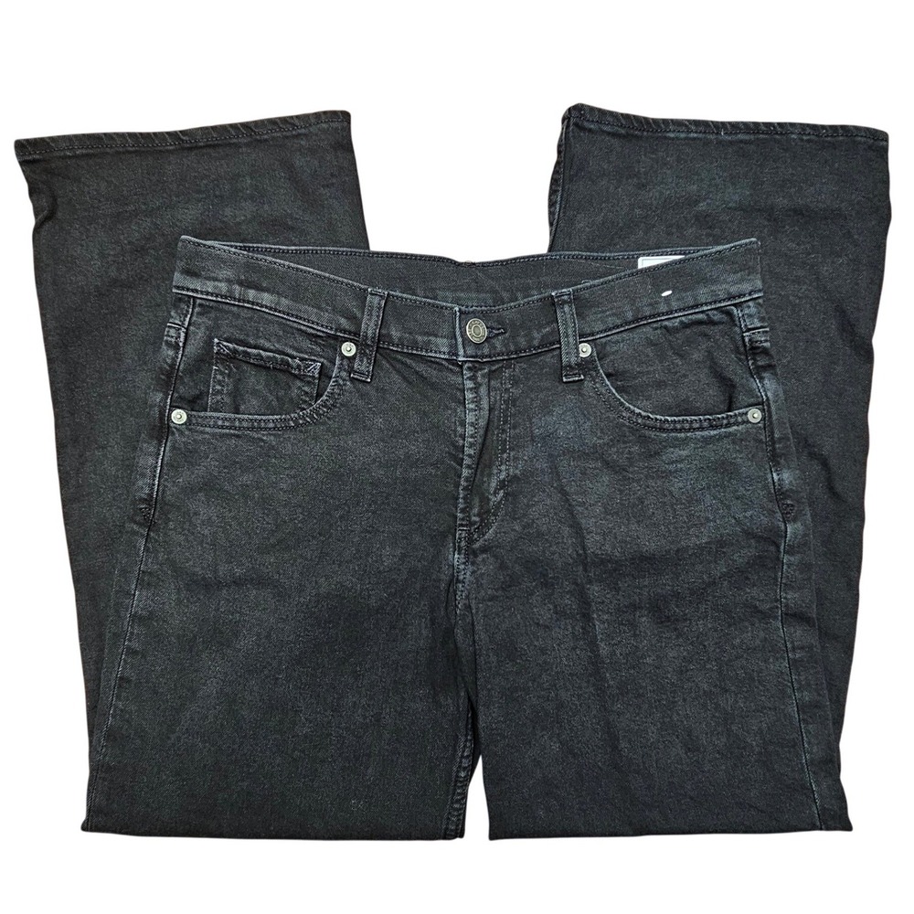 Gap 90s Loose Low Rise Jeans Womens 27 4P Black Excellent Petite Wide Leg Denim